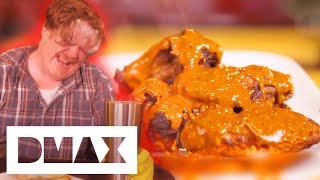 Casey v The Death Wish Wings Challenge  Man v Food [upl. by Menard36]