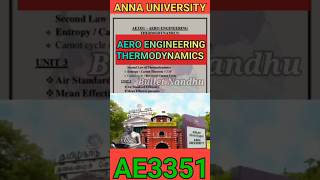 Anna University Aero Engineering Thermodynamics Important Questions shorts ae3351 annauniversity [upl. by Ylesara]