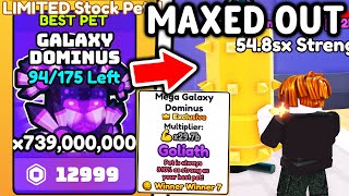 MAXED OUT 1 EXIST MEGA GALAXY DOMINUS PET in Roblox Arm Wrestle Simulator [upl. by Nywroc208]