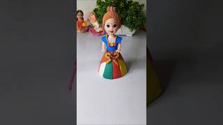 Colourful rainbow 🌈 doll dress 👗 making with clay art 💞 beautiful Barbie girl 😍 [upl. by Elag]