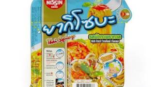 No4581 Nissin Thailand Yakisoba Sweet Holy Basil Seafood Flavour [upl. by Ennywg]