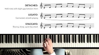 How to Play Legato amp Staccato on the Piano  Technique Tuesday Tutorial [upl. by Oilegor]