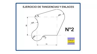 Ejercicio de tangencias y enlaces 2 [upl. by Solegnave]