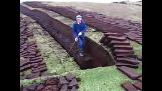 Cutting Peats in Shetland Islands Scotland [upl. by Hey34]