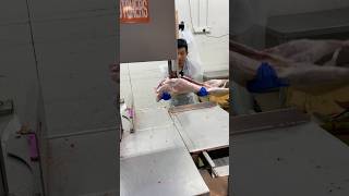 Frozen whole muttonlamb carcass 6pices cutting skills with cutters machine exportsshorts [upl. by Roter]