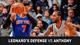 Kawhi Leonards Defense vs Carmelo Anthony 08012016 [upl. by Adnorehs350]