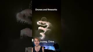 Awesome Drone  Fireworks Show China [upl. by Ardnuek]