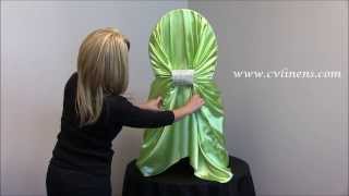 How to tie a Universal Satin Self Tie Chair Cover [upl. by Matias]