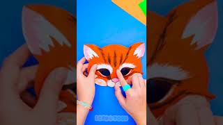 Yay 😚 DIY Fox 🦊 Mask at Home 🤩 diy kidsvideo [upl. by Anialad807]