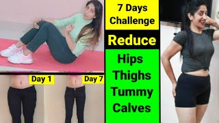 7 दिन में HIPS  THIGHS  TUMMY and CALVES कम करें  Easy exercises  NISHA ARORA [upl. by Alrep]