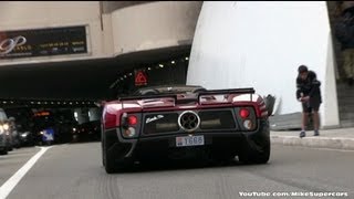 Pagani Zonda S Roadster in Monaco  LOUD SOUND [upl. by Esidarap]