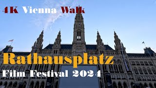 4K Vienna Walk Impressions from the Film Festival at Rathausplatz [upl. by Yriek601]