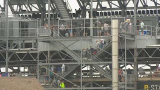 IMS delaying the start of the Indy 500 due to weather fans asked to leave Snake Pit amp grandstands [upl. by Manheim]