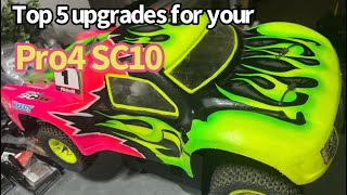 Top 5 upgrades for your Pro4 SC10 teamassociated horizonhobby pro4 jconcepts rccar offroad [upl. by Elletsyrk382]