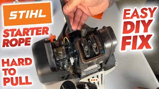 STIHL Starter Rope Hard to Pull Easy DIY Fix diy [upl. by Olocin676]