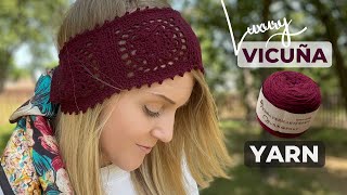 VICUÑA YARN Flower to Circle Granny Square Headband [upl. by Erdnua558]