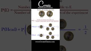 Probability of tossing the coin  CREATA CLASSES [upl. by Odrautse]