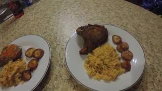 Cooking with Joel Arroz con Gandules Chuleta y Platano Maduros [upl. by Yntruoc]