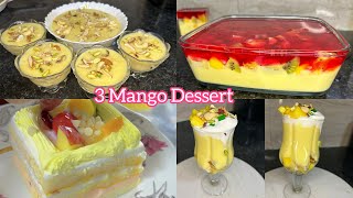 3 Super Delicious Mango Dessert Recipes  Quick nd Easy Mango recipes  Summer Special [upl. by Aenil303]