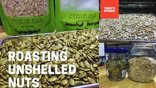 Roasting unshelled nuts unboxingpumpkinseeds sunflowerseeds [upl. by Ness]