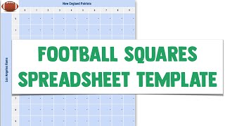 Football Superbowl Squares Template for Google Spreadsheet Sheets 2019 Updated [upl. by Ztnarf]