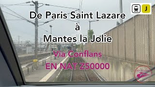 Paris saint Lazare à Mantes la Jolie via Conflans Saint Honorine [upl. by Benilda96]