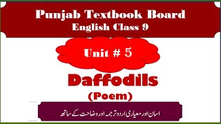 Daffodils by William Wordsworth  The Daffodils Class 9  Urdu Translation and Explanation  PTB [upl. by Nemaj765]