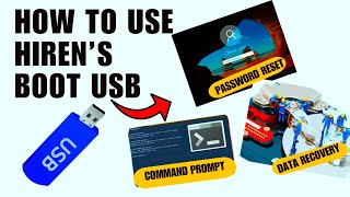 HOW TO USE HIRENS BOOTABLE USB PEN DRIVE  PASSWORD RESET AND DATA RECOVERY 2024 [upl. by Alian633]