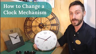 How to Change a Clock Mechanism  DIY Clock Movement Guide  Clock Shop [upl. by Ahsitan]