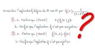 EXERCICE SUR LES APPLICATIONS INJECTIVITE SURJECTIVITE BIJECTIVITE NIVEAU 1 BAC SM [upl. by Mosenthal214]