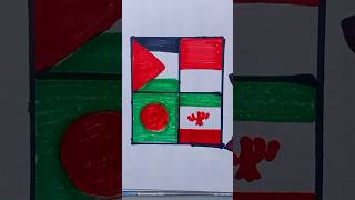 Palestine support Country flag drawing 🇵🇸🇮🇩🇧🇩🇮🇷 youtubeshorts tranding palestineflag [upl. by Alysa]