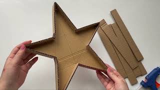 Christmas Decoration idea with Cardboard  DIY Affordable Christmas craft idea [upl. by Yaras185]