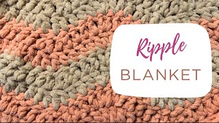 How to crochet a ripple blanket  Easy crochet tutorial [upl. by Merle]