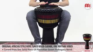 MEINL Percussion  ORIGINAL AFRICAN STYLE ROPE TUNED WOOD DJEMBE 13quot  FIRE RHYTHM SERIES  ADJ7XL [upl. by Acireh]