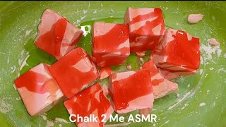 Red Dyed Gym Chalk Cubes Crush  Sleep Aid  Oddly Satisfying  ASMR [upl. by Naillimxam957]