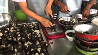 Ecuadorian chef preparing ceviche de concha prieta [upl. by Neom]