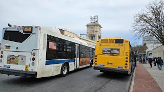 MTA New York City Transit Q Train Shuttle Bus Action At Prospect Park [upl. by Arline113]