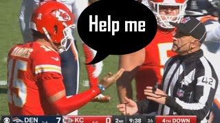 Patrick Mahomes caught on mic asking the refs for help  Kansas City Chiefs Vs Denver Broncos [upl. by Ramos840]