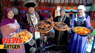 What Kazakh Nauryz Feast Is Like  Kazakh New Year Village Life in Mongolia  Views [upl. by Drofxer697]