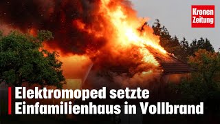 Elektromoped setzte Einfamilienhaus in Vollbrand  kronetv NEWS [upl. by Areic]