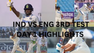 सरफराज खान का रन आउट IND vs ENG 3rd test day 1 Highlights Rohit Sharma Ravindra jadeja [upl. by Weber]