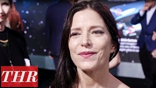 Melora Walters Talks Working With Tom Hardy on Venom Premiere Red Carpet  THR [upl. by Saqaw]