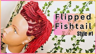 How to do a Flipped Fishtail w Ponytail  Easy amp Simple Loc Styles [upl. by Wymore]