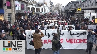 Manifestation de soutien aux migrants  Paris  France 26 novembre 2016 [upl. by Enerahs]