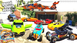 GTA 5  Stealing HOTWHEELS CARS with Franklin  GTA V Real Life Cars 33 [upl. by Shorter899]