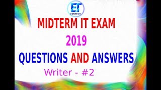 MIDTERM EXAM 2019  Writer2 [upl. by Hamish]