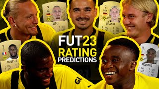 Moukoko Modeste Brandt amp Wolf predict their FIFA 23 ratings  BVB x eFootball [upl. by Nnylaj69]