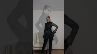 Leather High knees bootsASMR 🥾 fashion pov leather latex style love ootd shiny grwm ooty [upl. by Gninnahc]