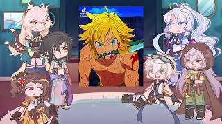 Genshin impact react to aether as Meliodas  Gacha life 2  seven deadly sins  New traveler [upl. by Animsaj408]