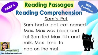 Reading Comprehension–PART 4Reading Passages Practice ReadingKinder Grade 1Grade 2Grade 3 [upl. by Siddra564]